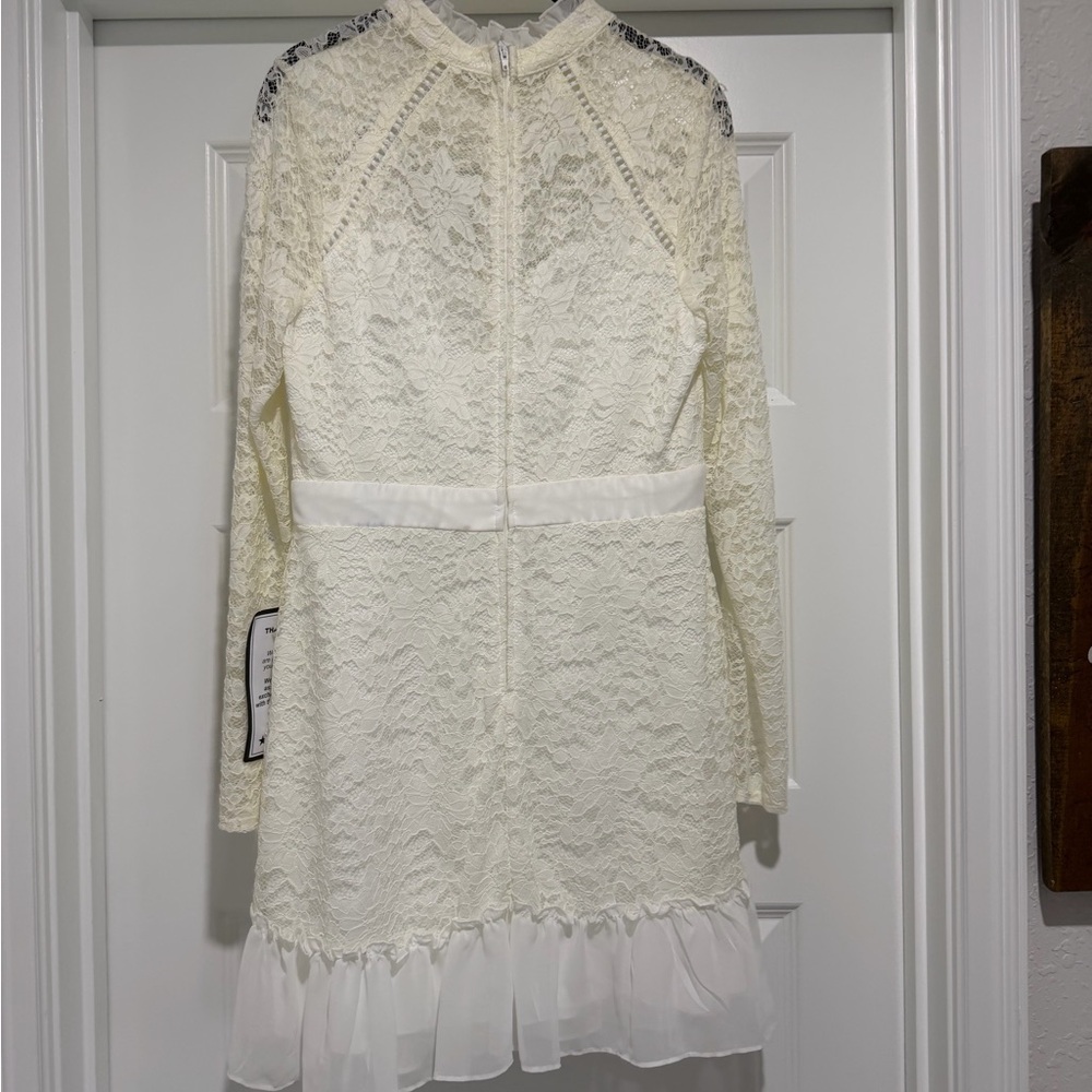 B. Darlin White Lace Overlay Mini Dress